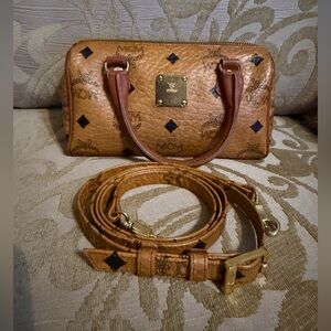 MCM mini Boston with detachable straps with COA preowned